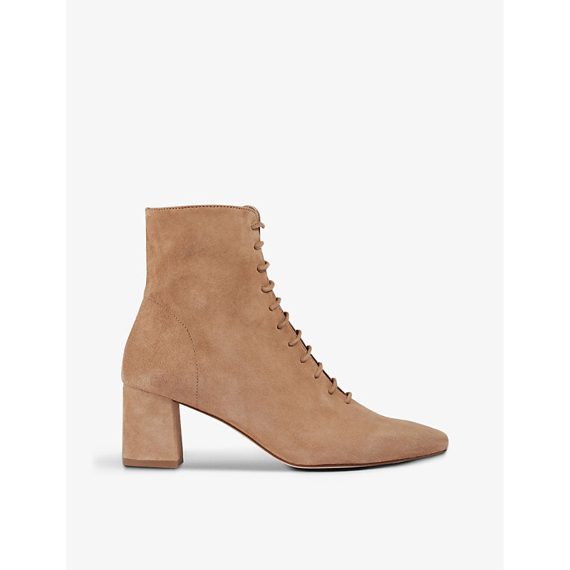 Lk Bennett Arabella lace-up leather heeled ankle boots | Lk Bennett