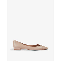 Lk Bennett Cally gold-tone hardware-embellished leather flats | Lk Bennett