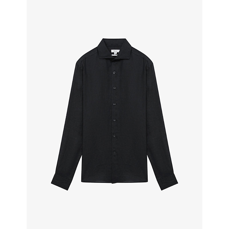  Reiss Ruban regular-fit long-sleeve linen shirt