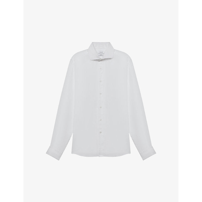  Reiss Ruban regular-fit long-sleeve linen shirt