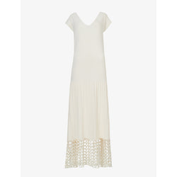 Leem Pleated crochet-hem knitted maxi dress | LEEM