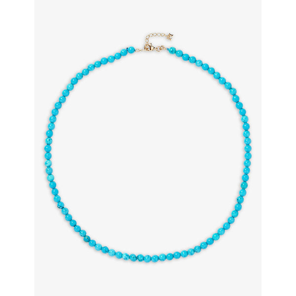 Mateo 14ct yellow-gold and turquoise beaded necklace