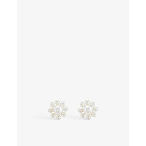 Sophie Bille Brahe Margherita 14ct yellow-gold and freshwater pearl earrings