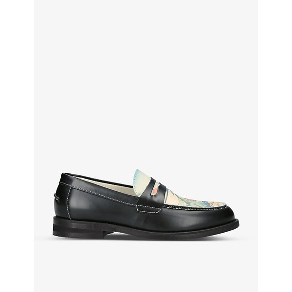 Duke & Dexter WILDE graphic-print leather penny loafers