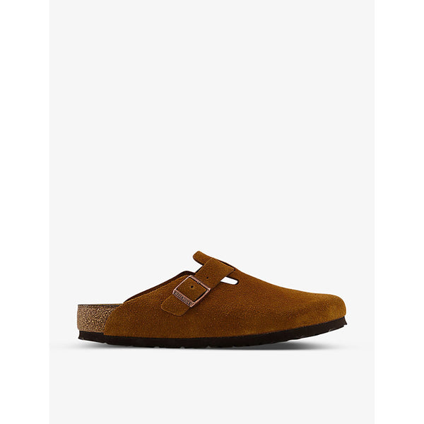  Birkenstock Boston logo-embossed suede-leather clogs