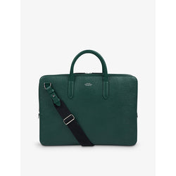 Smythson Panama logo-embossed slim leather briefcase | Smythson