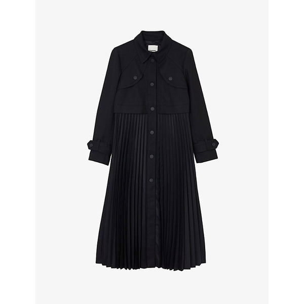  Sandro Samy pleated woven trench coat