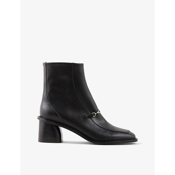 Sandro Amber square-toe leather heeled ankle boots