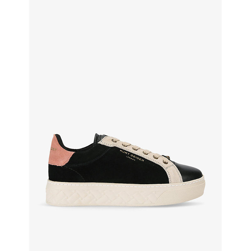 Kurt Geiger London Kensington logo-embossed low-top leather trainers