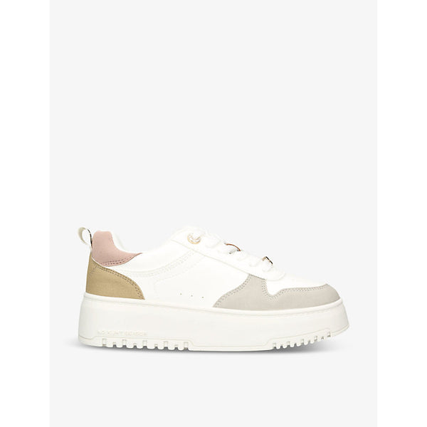 Kg Kurt Geiger Lana faux-leather and faux-suede low-top flatform trainers | Kg Kurt Geiger