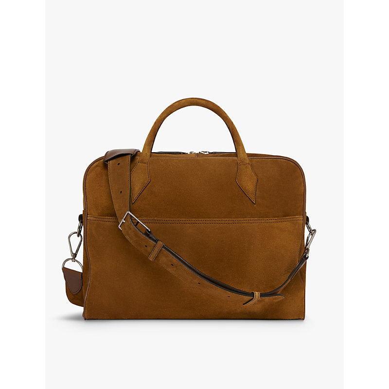 Métier Closer Slim suede briefcase | Métier