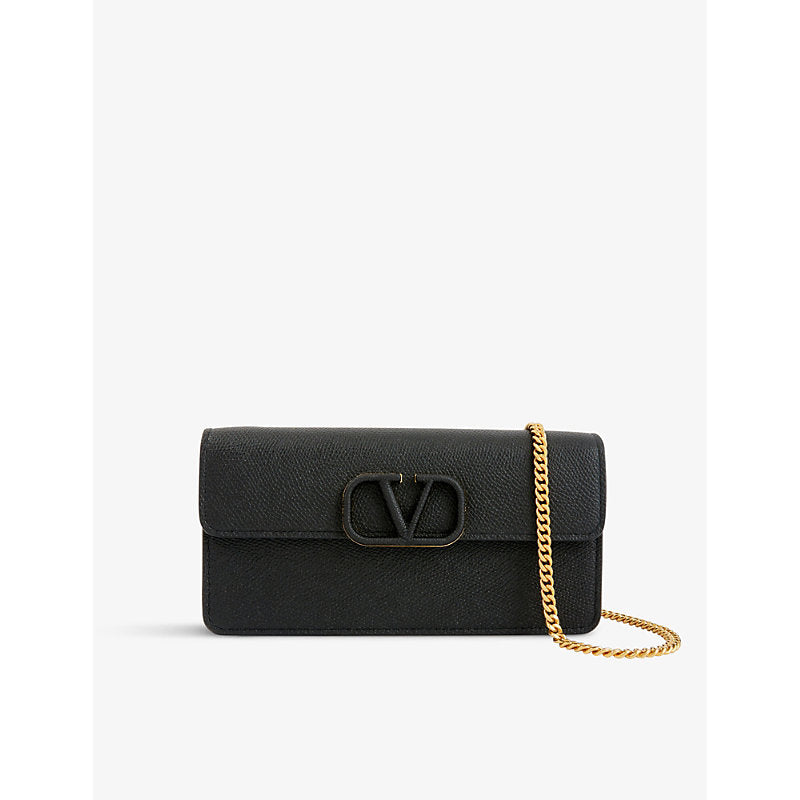  Valentino Garavani VLOGO detachable-chain leather shoulder bag