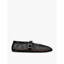 Azzedine Alaia Rhinestone-embellished leather ballet flats