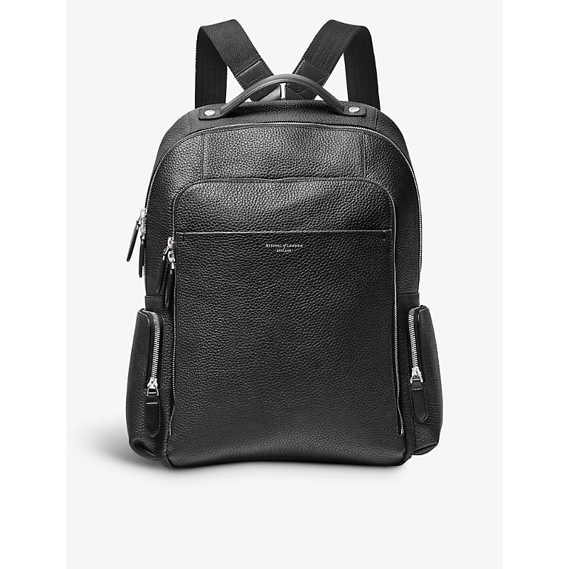 Aspinal Of London Reporter zipped pebbled leather backpack | Aspinal Of London