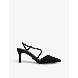 Womens Carvela Paparazzi logo-embellished suede heeled courts