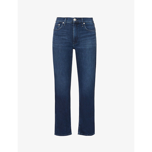 Rag & Bone Wren faded-wash mid-rise flared-leg stretch-denim jeans