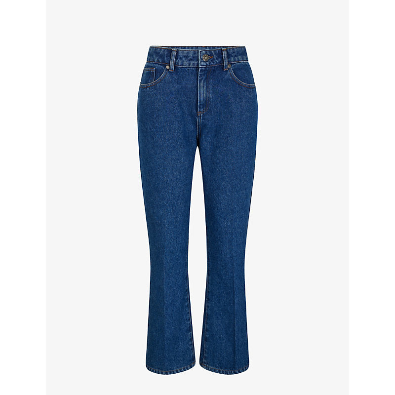 Soeur Francisco contrast-stitch straight-leg high-rise jeans | LYBSTORE