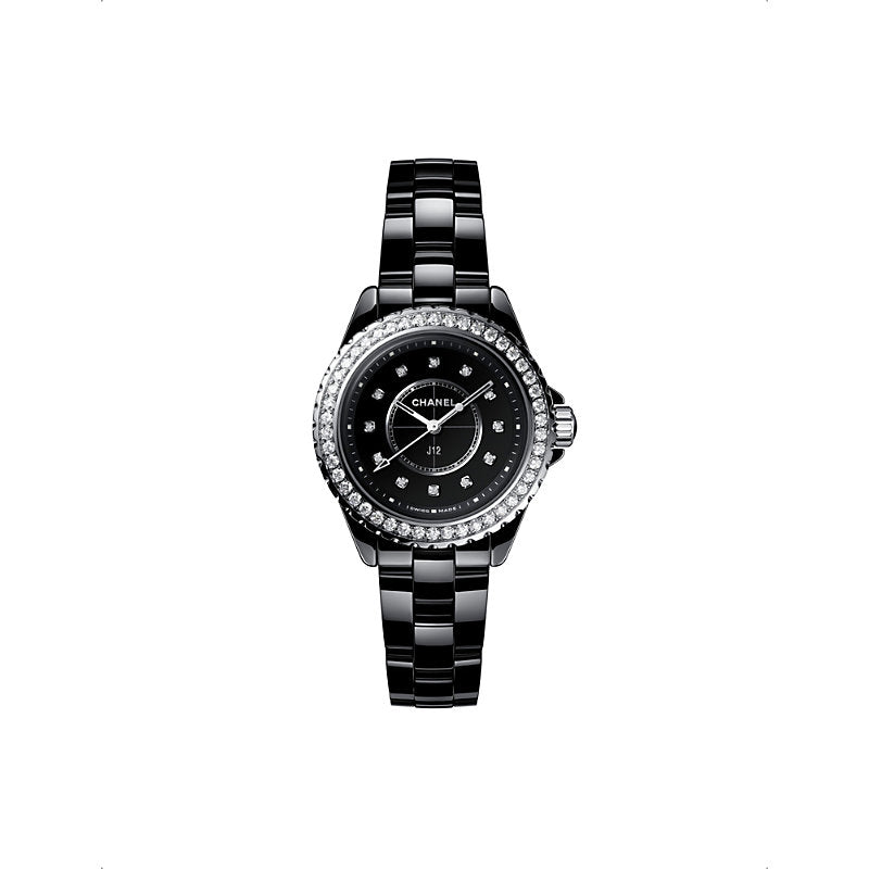 Chanel H6419 J12 steel, ceramic and 1.21ct diamond quartz watch