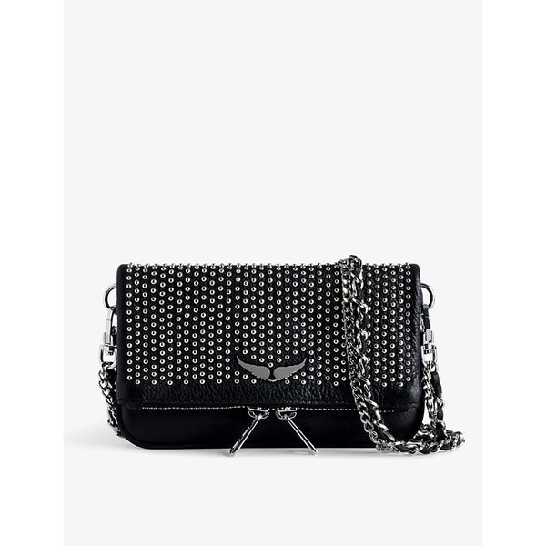  Zadig&Voltaire Rock nano studded leather clutch bag