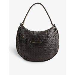  Bottega Veneta Intrecciato-weave leather shoulder bag