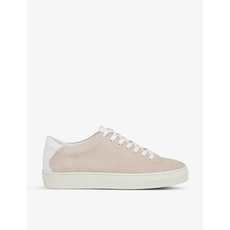 Whistles Raife logo-embossed suede low-top trainers