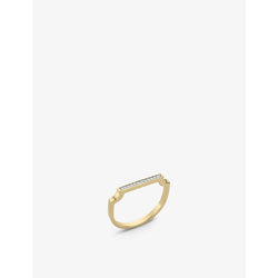  Monica Vinader Signature thin 18ct yellow gold-plated vermeil sterling silver and 0.036ct diamond ring