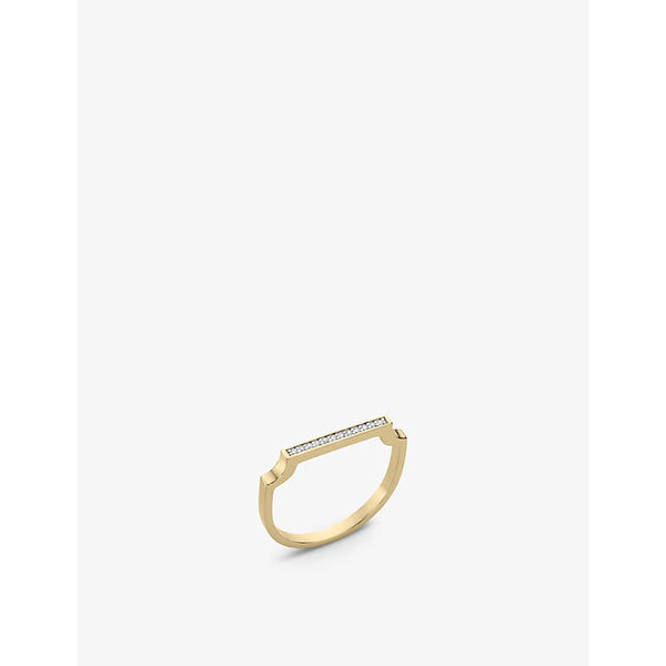  Monica Vinader Signature thin 18ct yellow gold-plated vermeil sterling silver and 0.036ct diamond ring