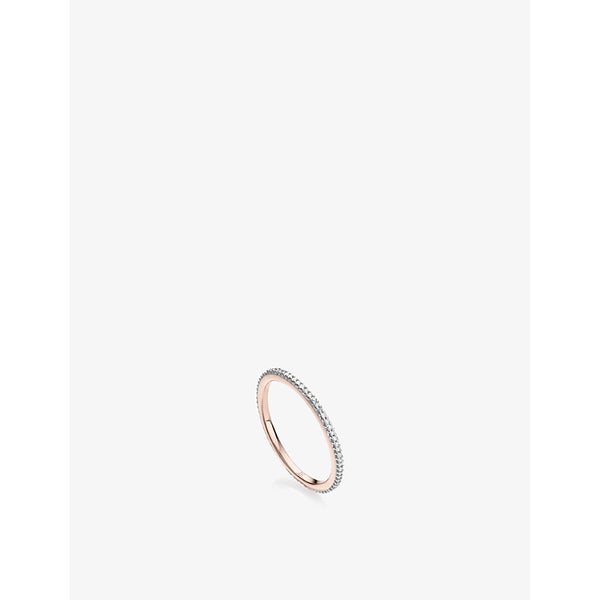  Monica Vinader Skinny 18ct rose gold-plated vermeil sterling silver and 0.12 diamond eternity ring