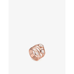 Monica Vinader Siren 18ct rose gold-plated vermeil sterling silver and rose quartz cluster ring