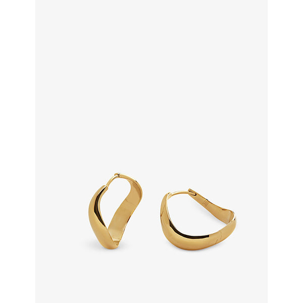 Monica Vinader Swirl medium 18ct yellow gold-plated vermeil sterling-silver hoop earrings