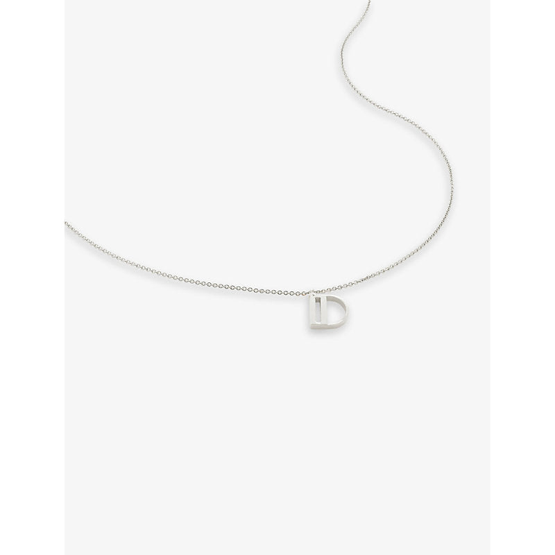 Monica Vinader D letter-charm recycled sterling-silver pendant necklace