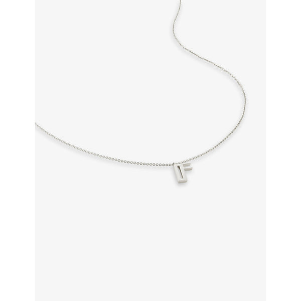 Monica Vinader F letter-charm recycled sterling-silver pendant necklace