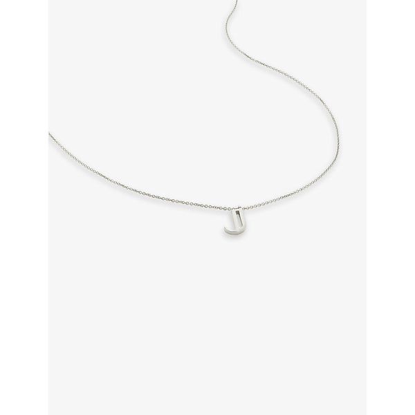 Monica Vinader J letter-charm recycled sterling-silver pendant necklace