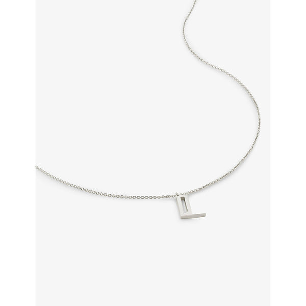 Monica Vinader L letter-charm recycled sterling-silver pendant necklace