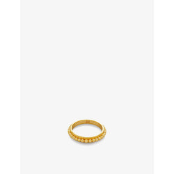 Monica Vinader Deia beaded 18ct yellow gold-plated vermeil sterling-silver stacking ring