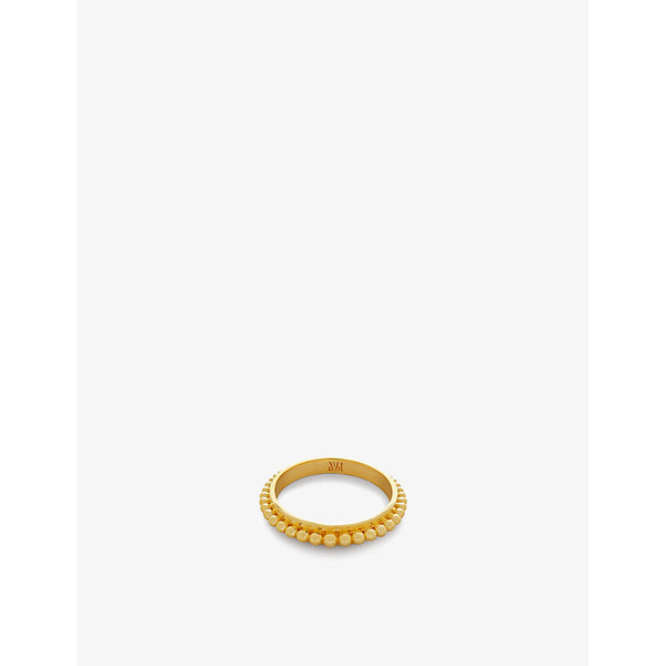 Monica Vinader Deia beaded 18ct yellow gold-plated vermeil sterling-silver stacking ring