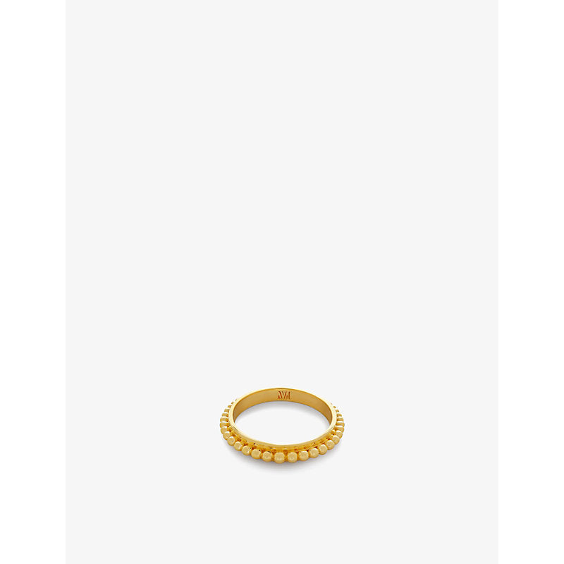 Monica Vinader Deia beaded 18ct yellow gold-plated vermeil sterling-silver stacking ring