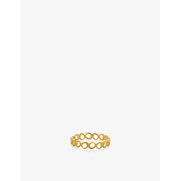 Monica Vinader Nura open-shape 18ct yellow gold-plated vermeil sterling-silver stacking ring