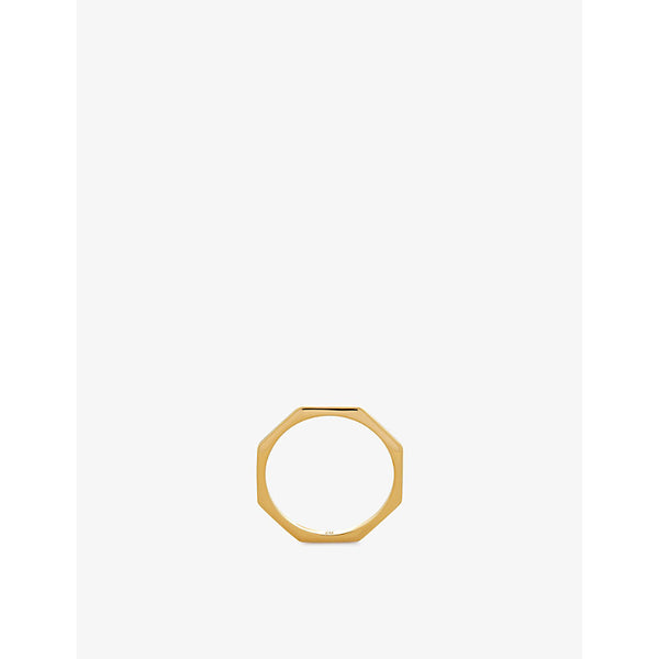 Monica Vinader Octagon 18ct yellow gold-plated vermeil sterling-silver stacking ring