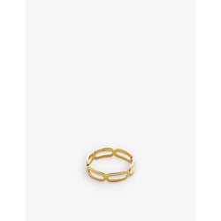 Monica Vinader Paperclip recycled 18ct yellow gold-plated vermeil sterling-silver stacking ring