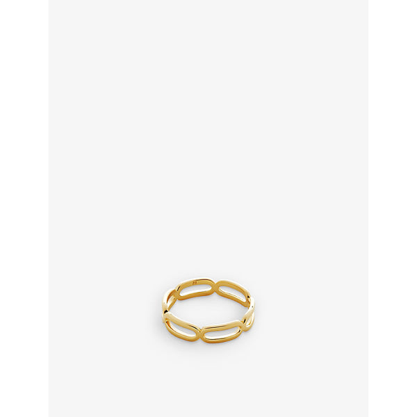 Monica Vinader Paperclip recycled 18ct yellow gold-plated vermeil sterling-silver stacking ring