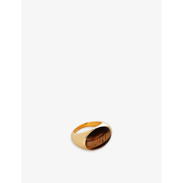 Monica Vinader Tigers Eye 18ct yellow-gold vermeil sterling-silver ring