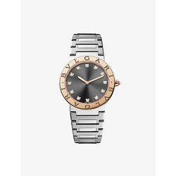 103757 BVLGARI BVLGARI stainless-steel, 18ct rose-gold and diamond quartz watch