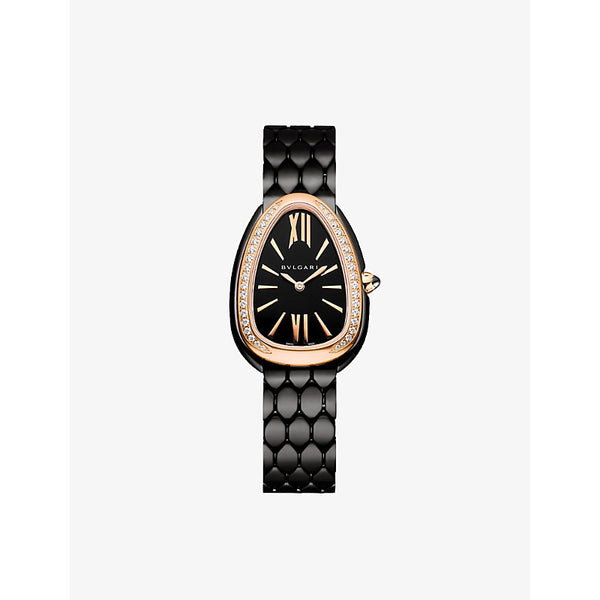 Bvlgari 103706 Serpenti Seduttori 18ct rose-gold, stainless-steel and diamond quartz watch