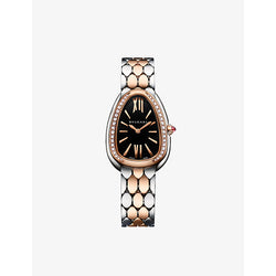 Bvlgari 103450 Serpenti Seduttori 18ct rose-gold, stainless-steel and diamond quartz watch