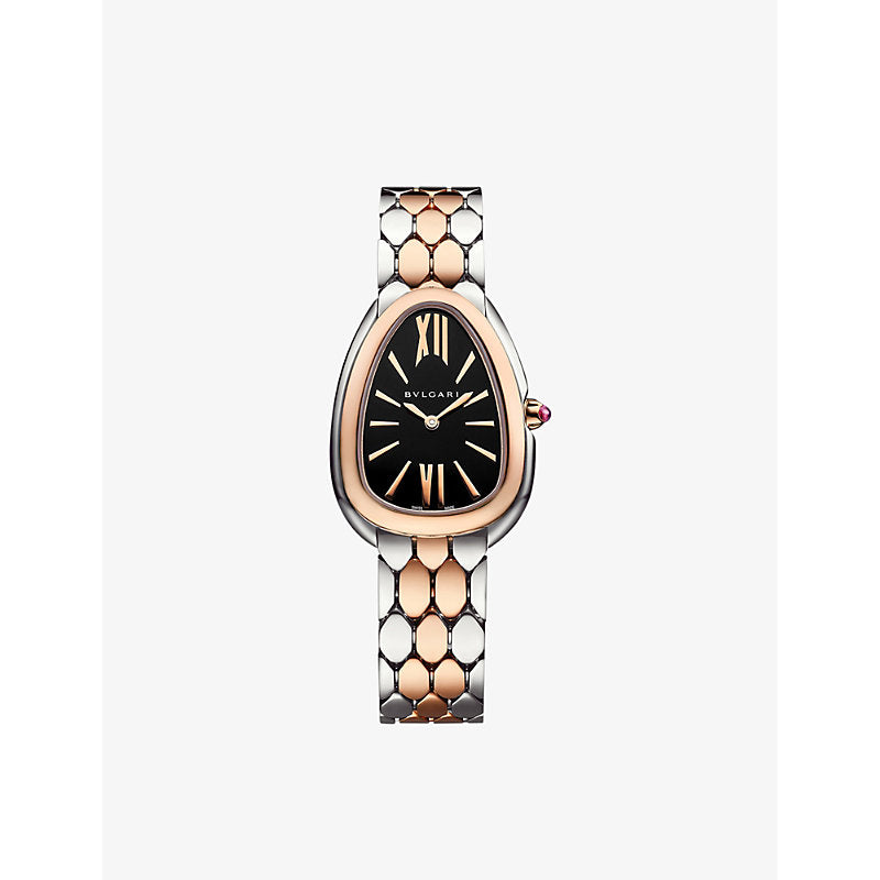 Bvlgari 103799 Serpenti Seduttori 18ct rose-gold and stainless-steel quartz watch