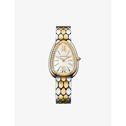 Bvlgari 103755 Serpenti Seduttori 18ct yellow-gold, stainless-steel and diamond quartz watch