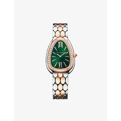 Bvlgari SP33C4SPGSPGD Serpenti Seduttori 18ct rose-gold, stainless-steel and 0.39ct brilliant-cut diamond quartz watch