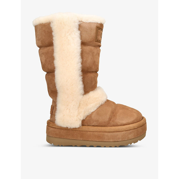 Ugg Classic Cloudpeak TA logo-patch suede knee-high boots