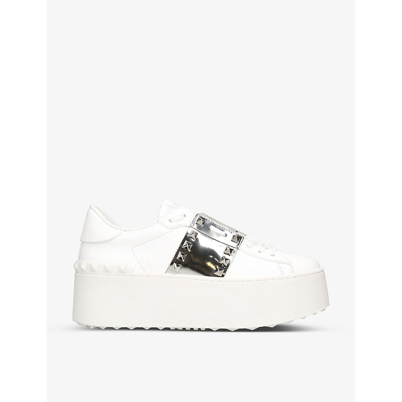 Valentino Garavani Rockstud Untitled platform leather low-top trainers